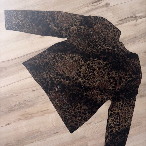 Vintage Conrad C Leopard Top with Gold Metallic Accents L/G - Picture 4 of 9